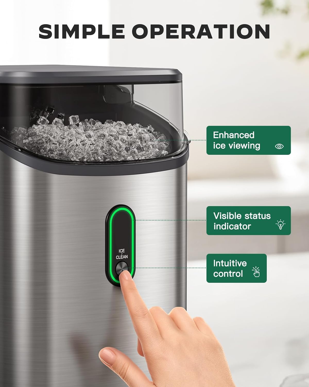 Countertop Chewable Ice Maker (33 Lbs)