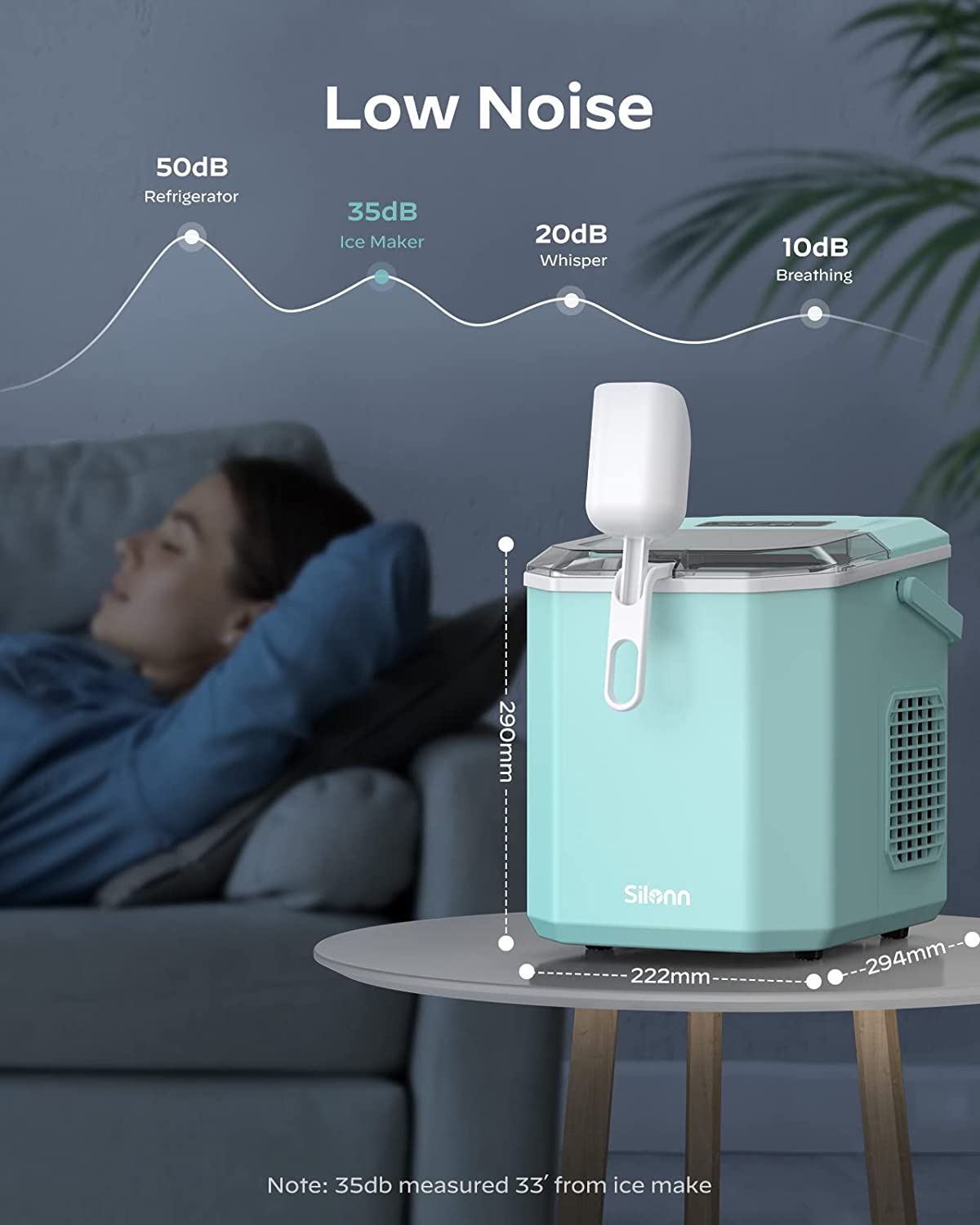 Countertop Bullet Ice Maker with Handle (26 Lbs)