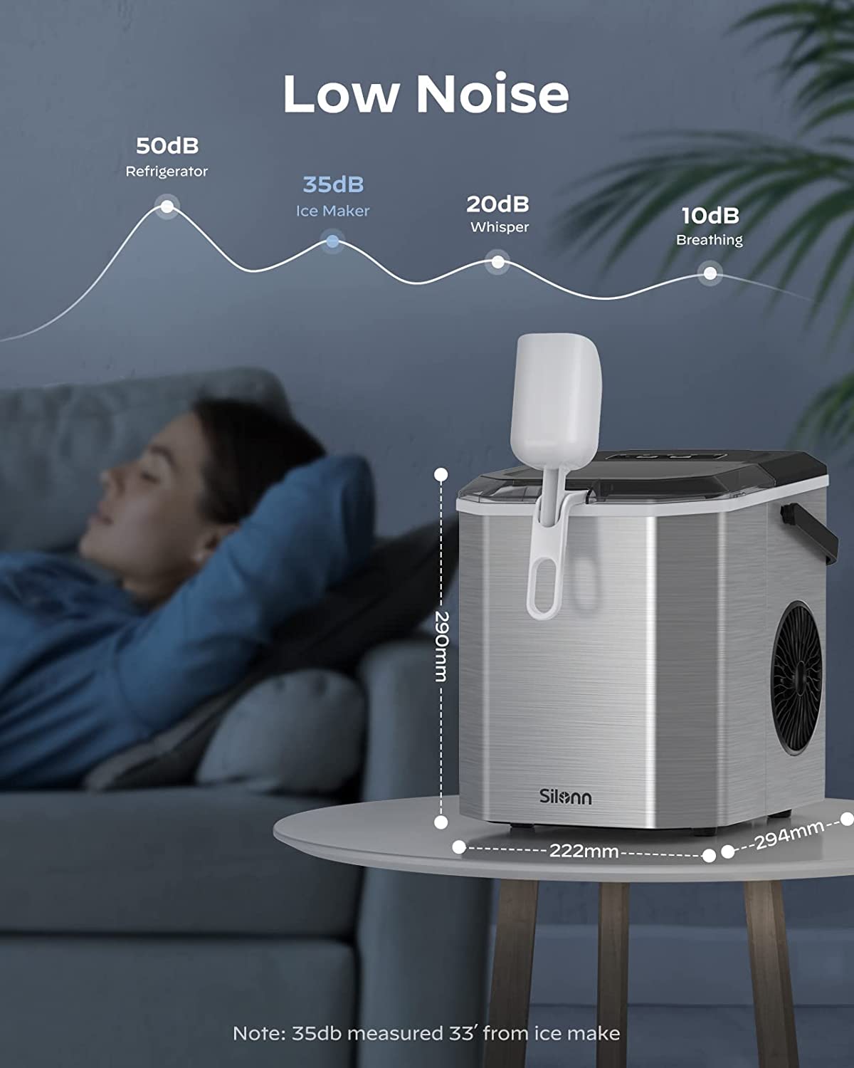 Countertop Bullet Ice Maker with Handle (26 Lbs)