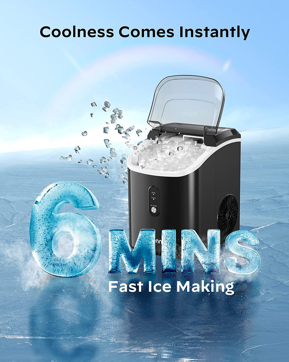 Countertop Nugget Ice Maker, 33lbs/24H, Chewable Pebble Ice, Auto Self  Cleaning, Crushed Pellet Ice Makers for Home, Kitchen, Office