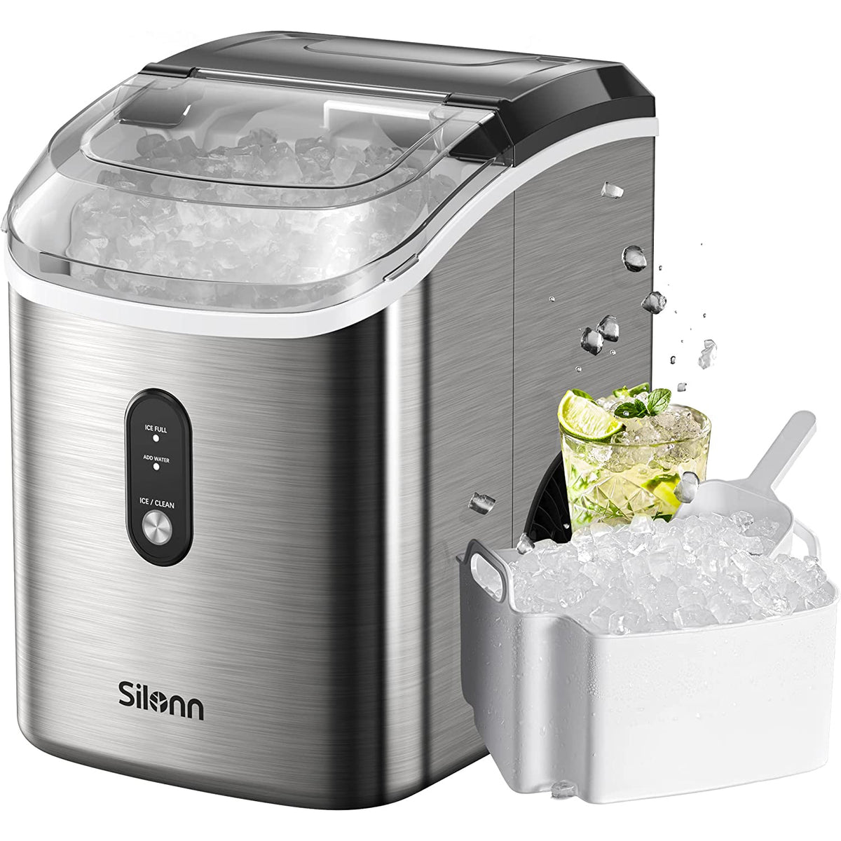 Countertop Nugget Ice Maker (33 Lbs) Silonn