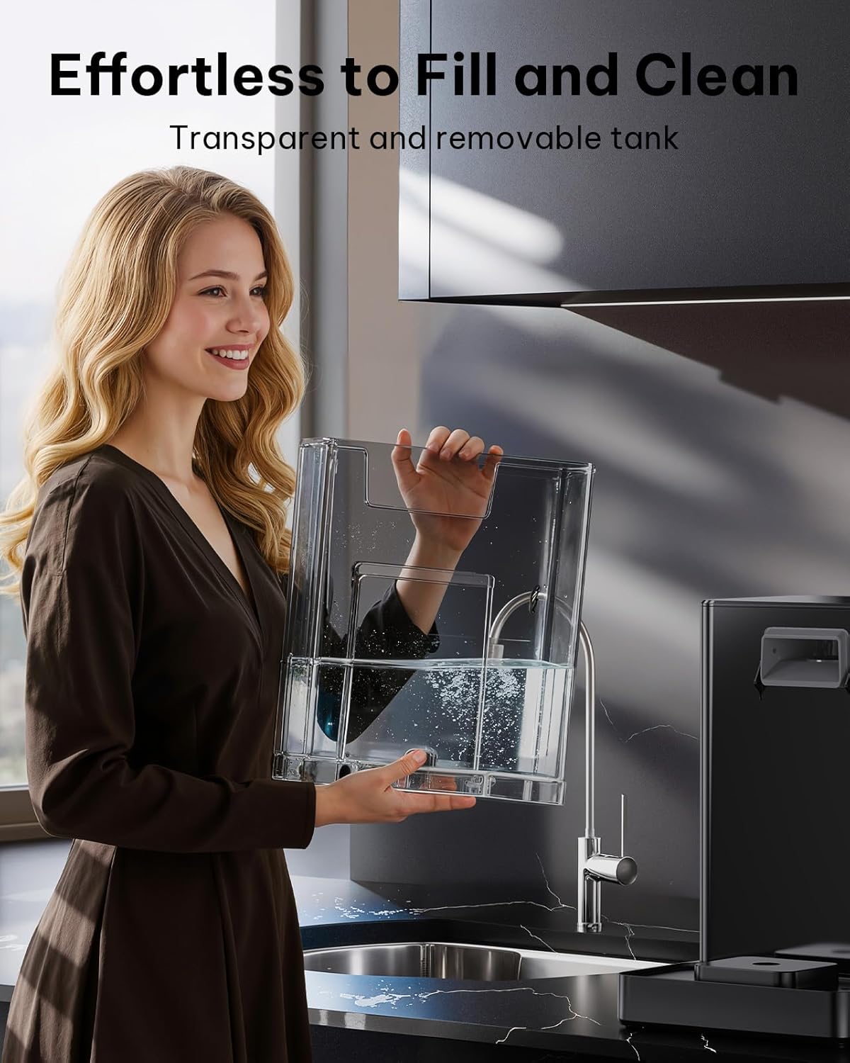 Silonn Nugget Ice Maker Countertop with 3L Detachable Water Tank