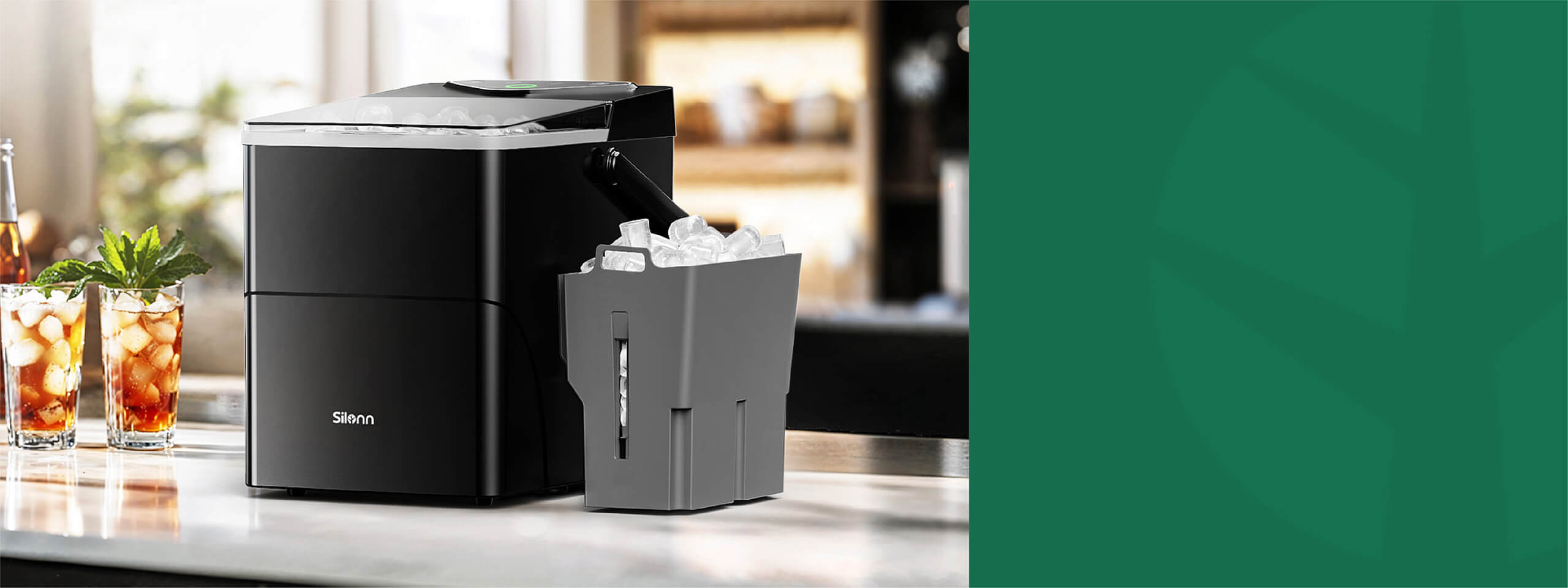 #Silonn# Ice Maker with Expanding Ice Basket