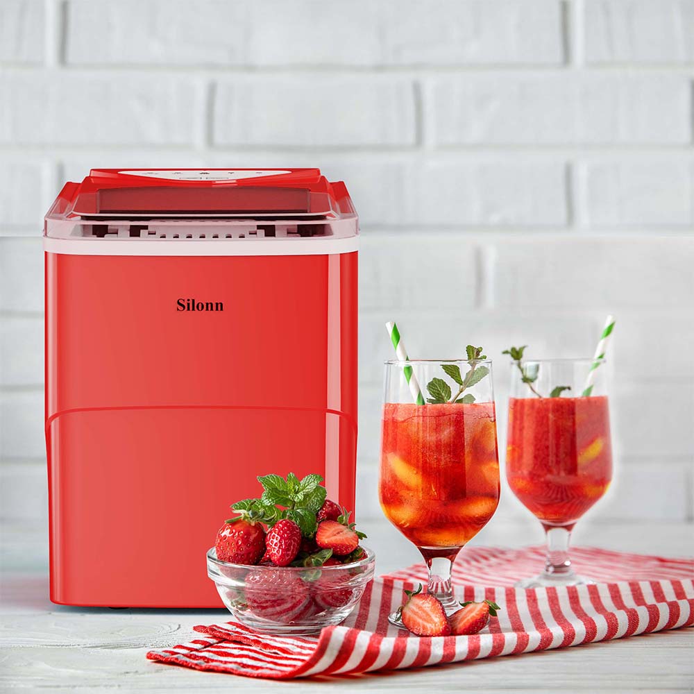 Countertop Bullet Ice Maker (26 lbs) - Red