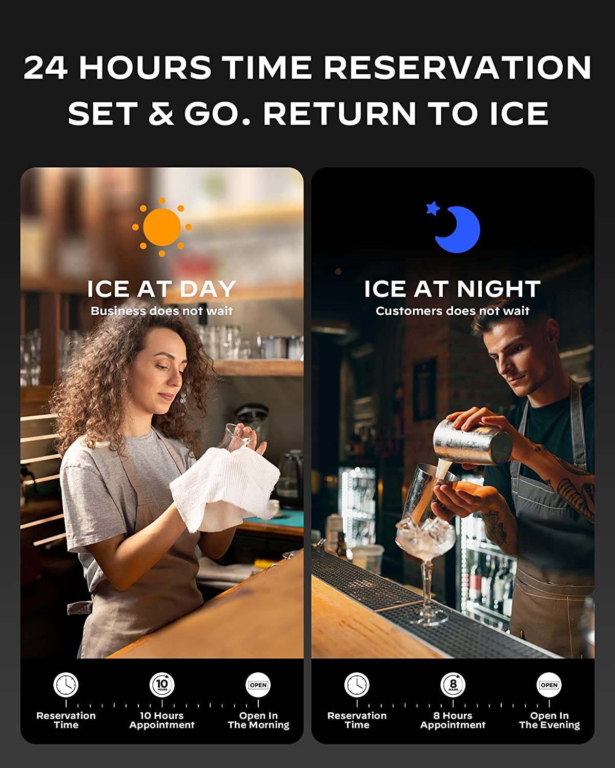 Commercial Cube Ice Maker with LCD Screen (270 Lbs)