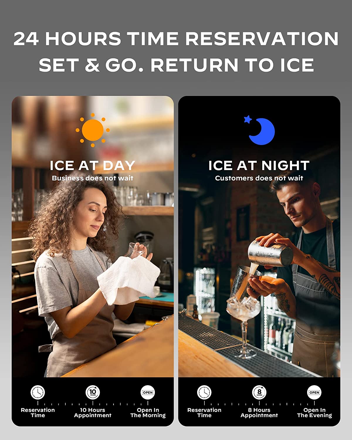 Commercial Cube Ice Maker with LCD Screen (200 Lbs)