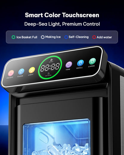 Silonn Countertop Ice Maker with Smart Touchscreen, Ambient Light & Timer