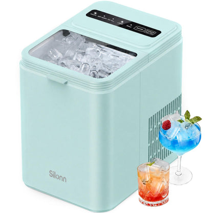 Silonn Ice Maker Countertop, 8 Cubes in 6 Mins, 26.5lbs/24H, Self-Cleaning