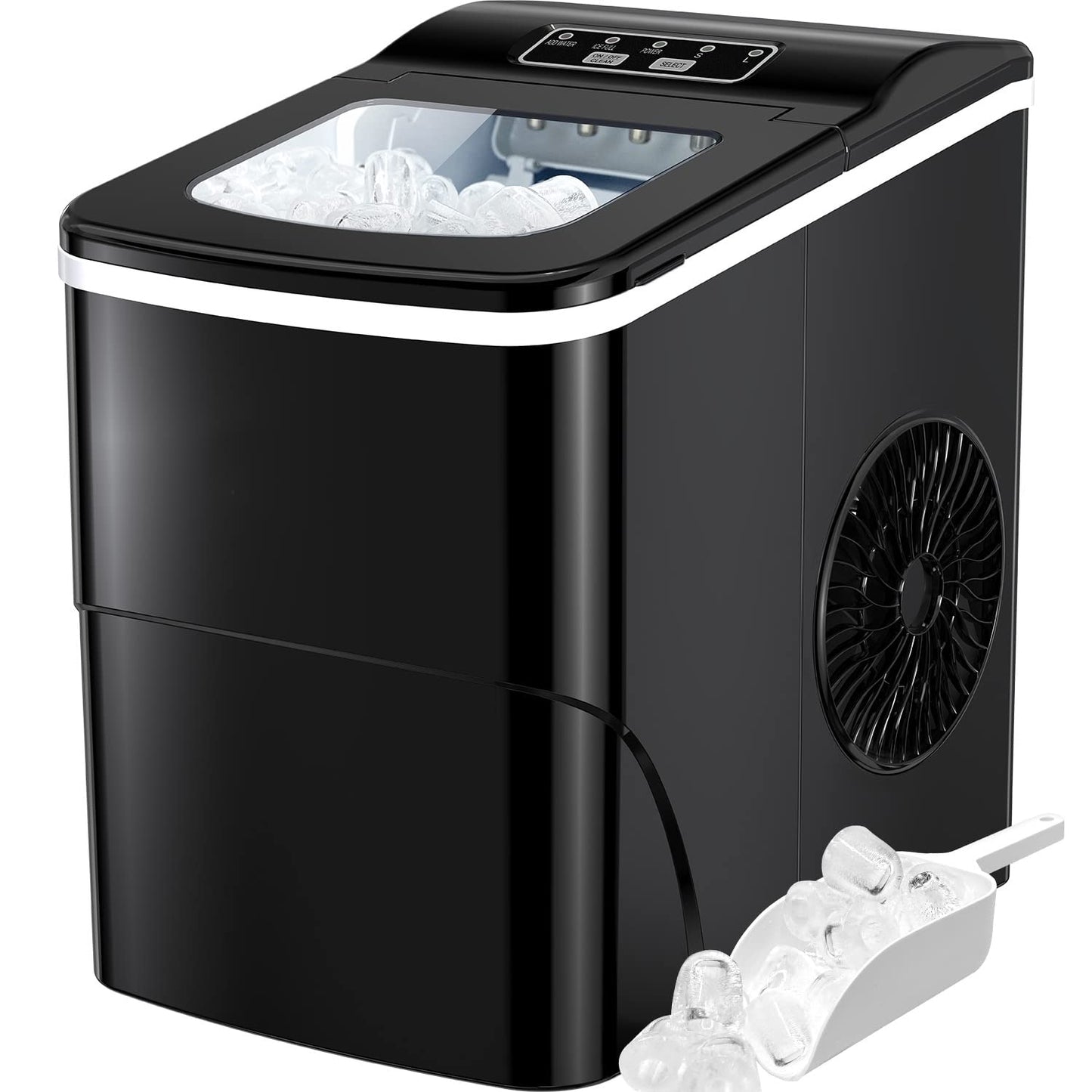 Silonn Nugget Ice Maker Countertop, Auto Drop Ice, Self Cleaning Ice Machine, 40 lbs/24H Soft Chewable Ice, Self Dispensing Nugget Ice Maker for Home, Kitchen and Party