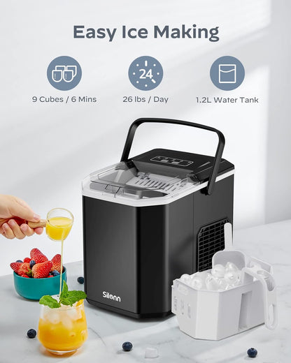Countertop Bullet Ice Maker with Handle (26 Lbs)