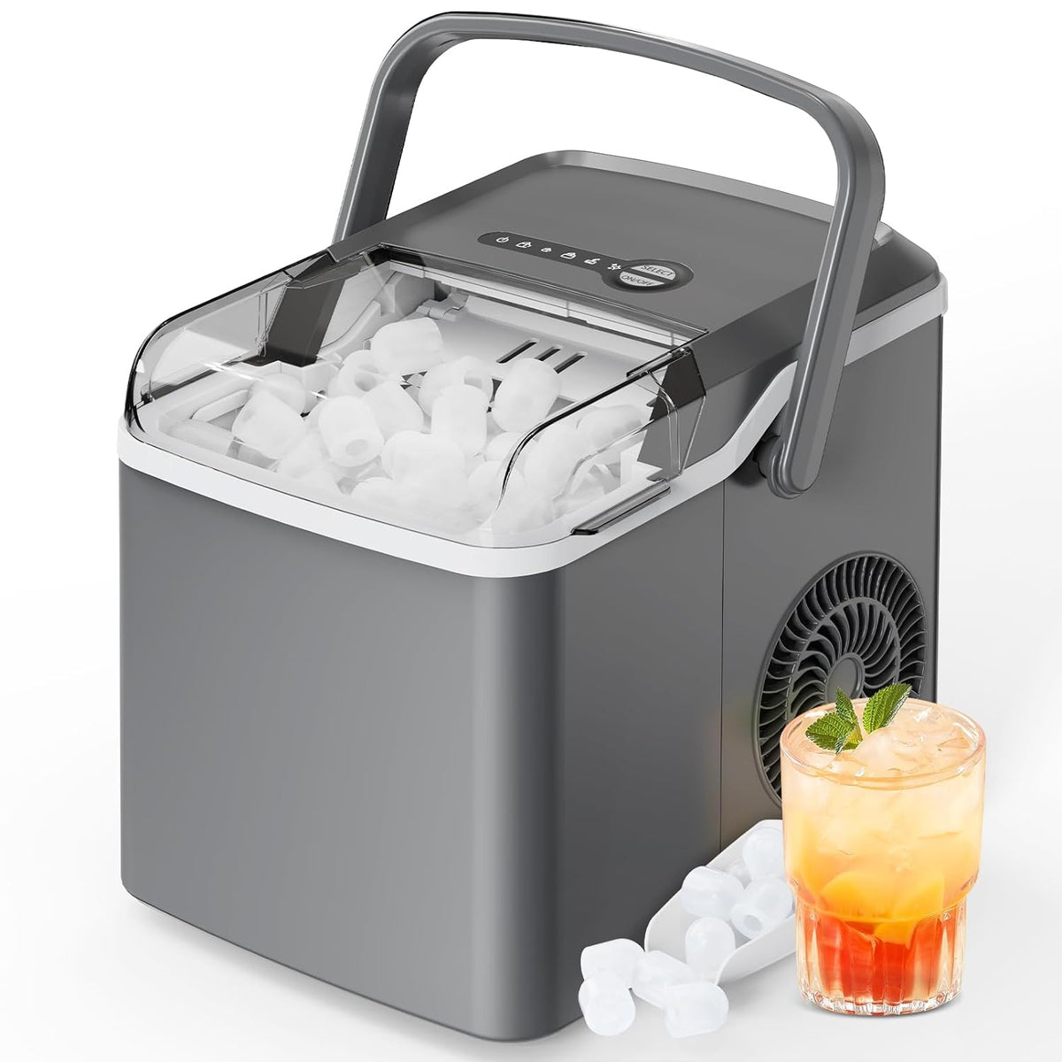 Countertop Bullet Ice Maker with Handle (26 Lbs) – Silonn