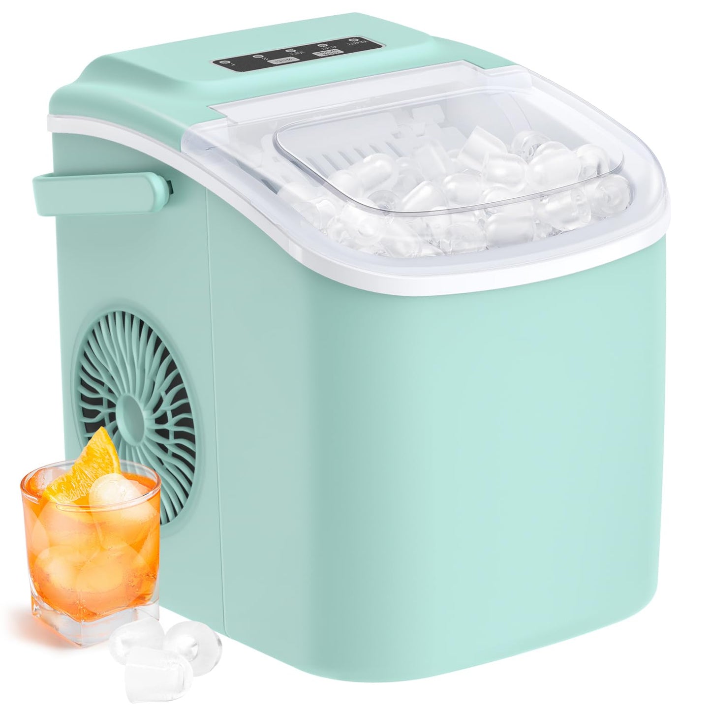 Silonn Ice Maker Countertop, 8 Cubes in 6 Mins, 26.5lbs/24H, Self-Cleaning