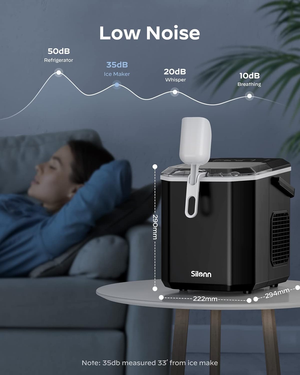 Countertop Bullet Ice Maker with Handle (26 Lbs)