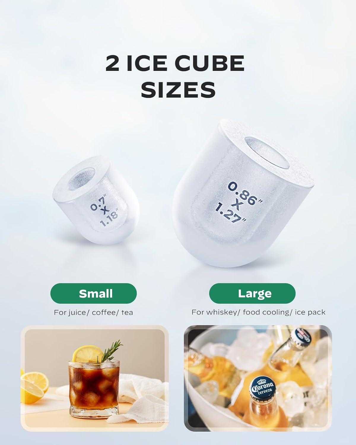 Countertop Bullet Ice Maker with Handle (26 Lbs)