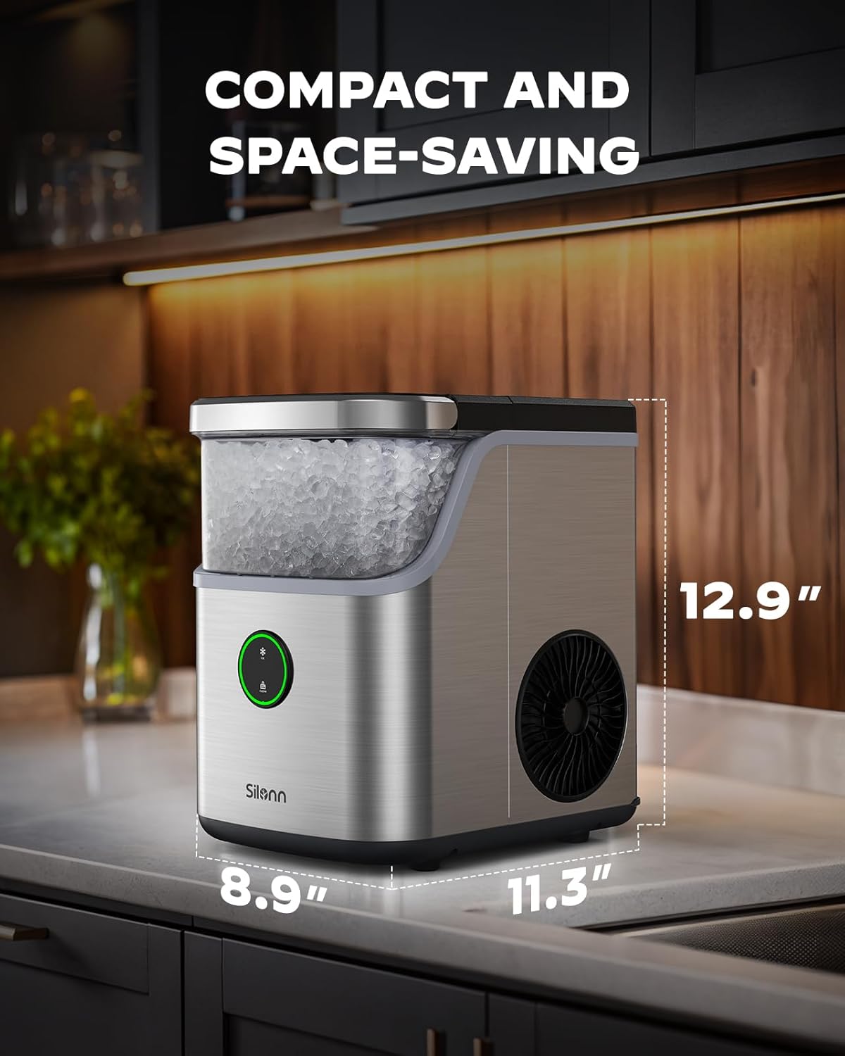 Nugget Ice Maker 33 lbs Chewable Ice Machine