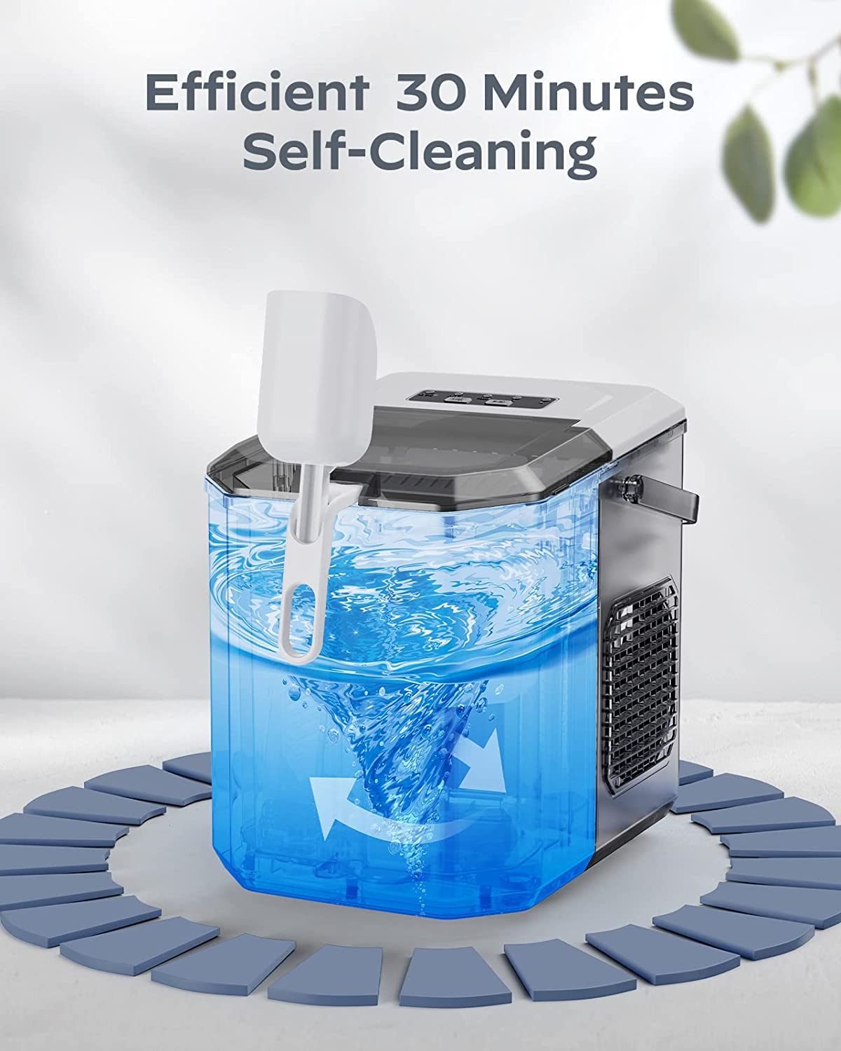 Countertop Bullet Ice Maker with Handle (26 Lbs)