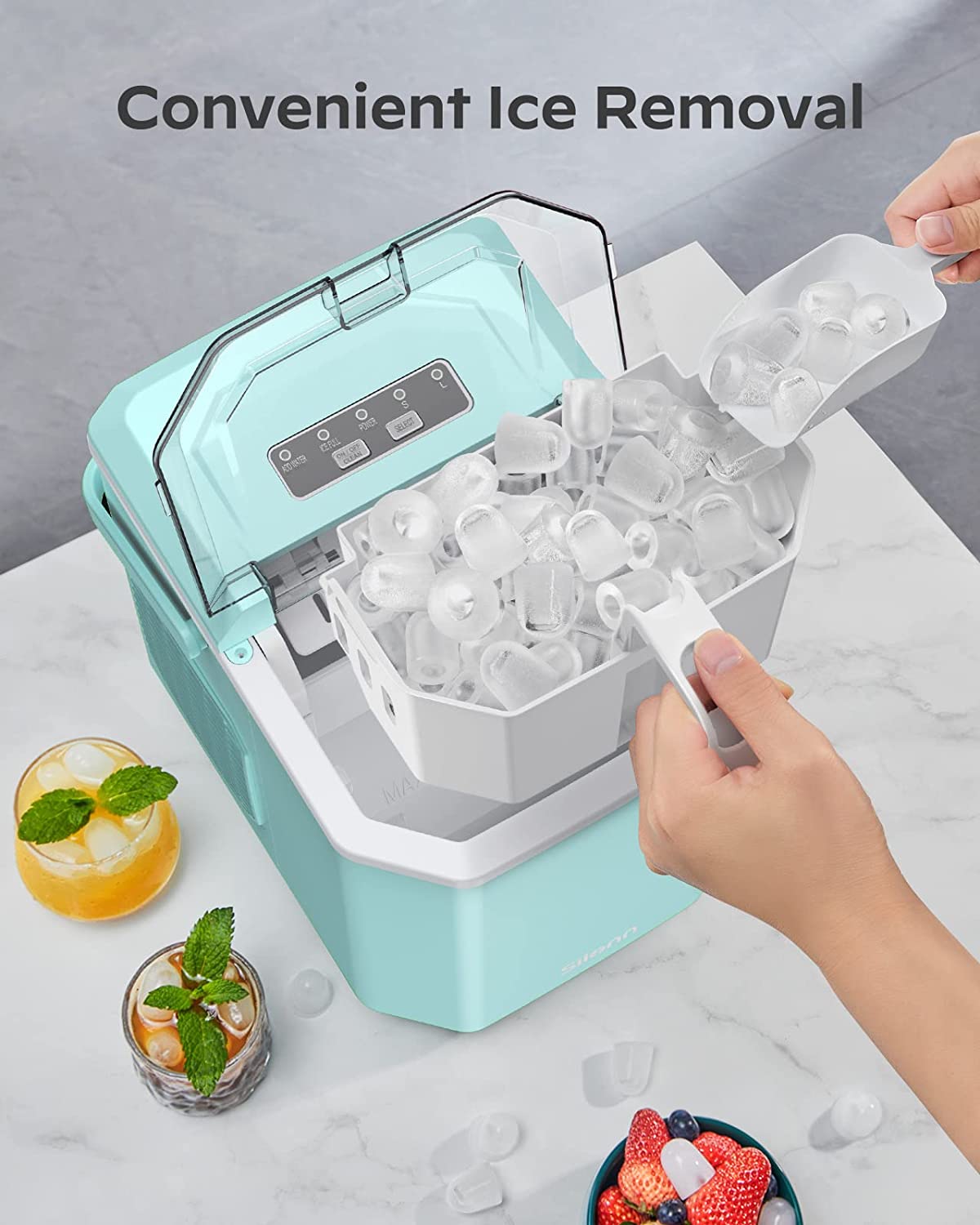Countertop Bullet Ice Maker with Handle (26 Lbs)