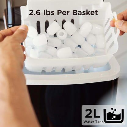 Countertop Bullet Ice Maker with Ice Basket Handle (26 Lbs)