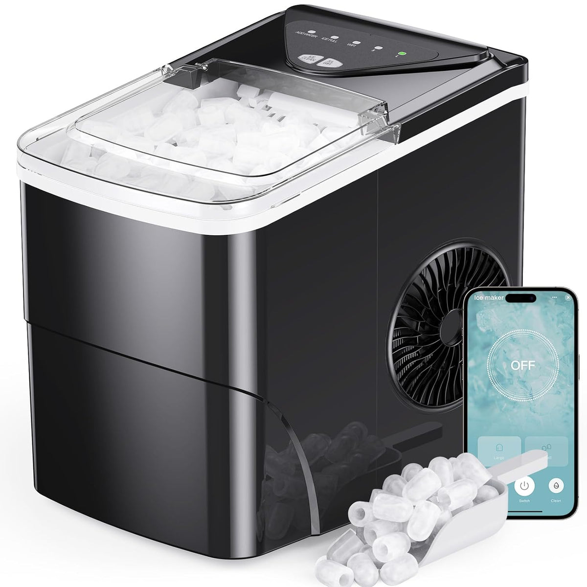 Smart Countertop Bullet Ice Maker (26 LBS) Silonn