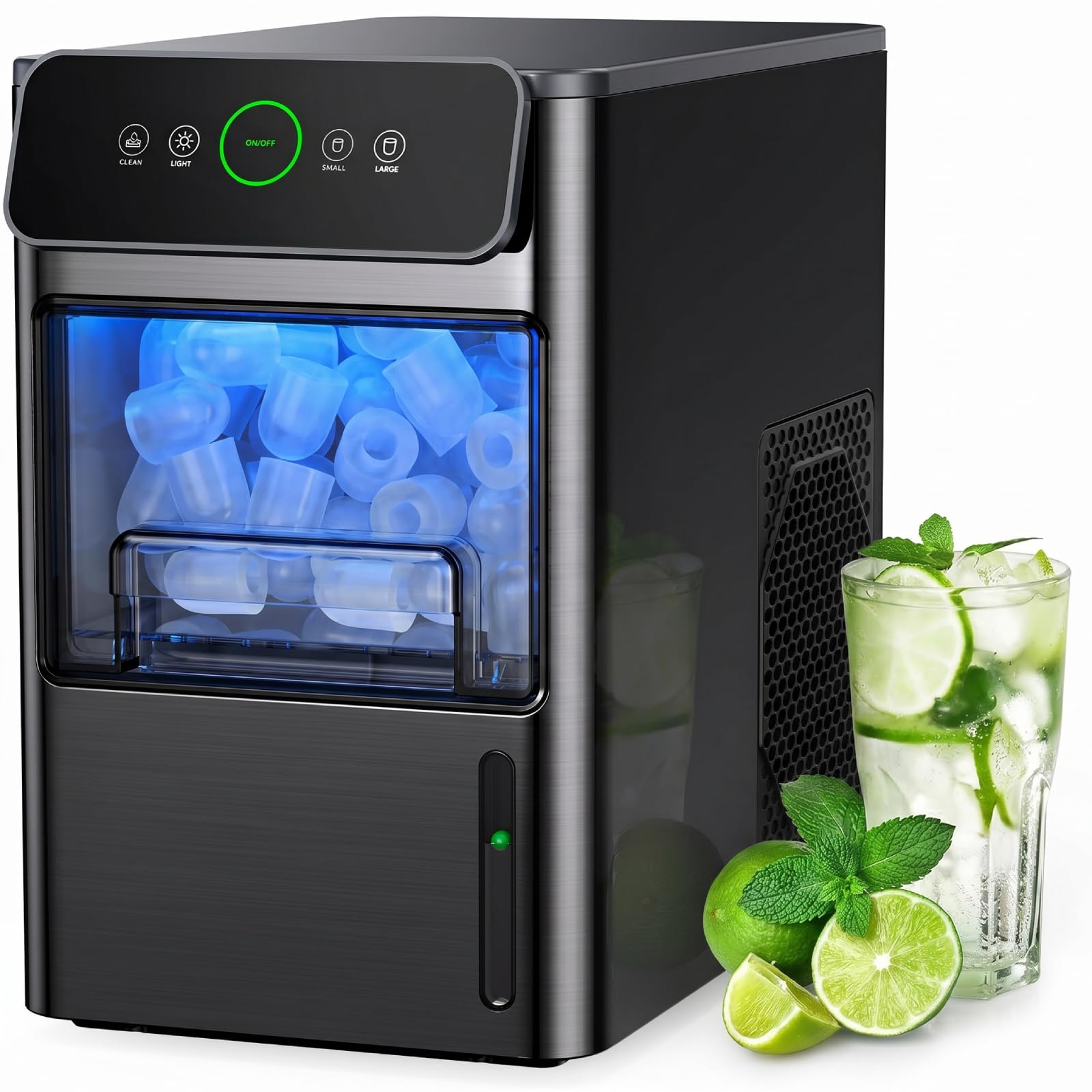 Silonn Ice Maker Countertop, 8 Cubes in 6 Mins, 26.5lbs/24H, Self-Cleaning