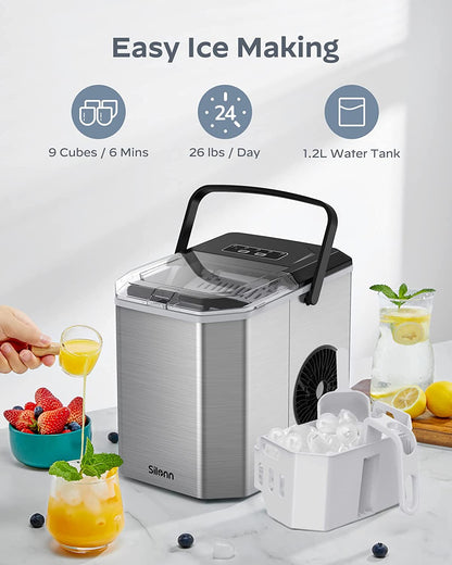 Countertop Bullet Ice Maker with Handle (26 Lbs)