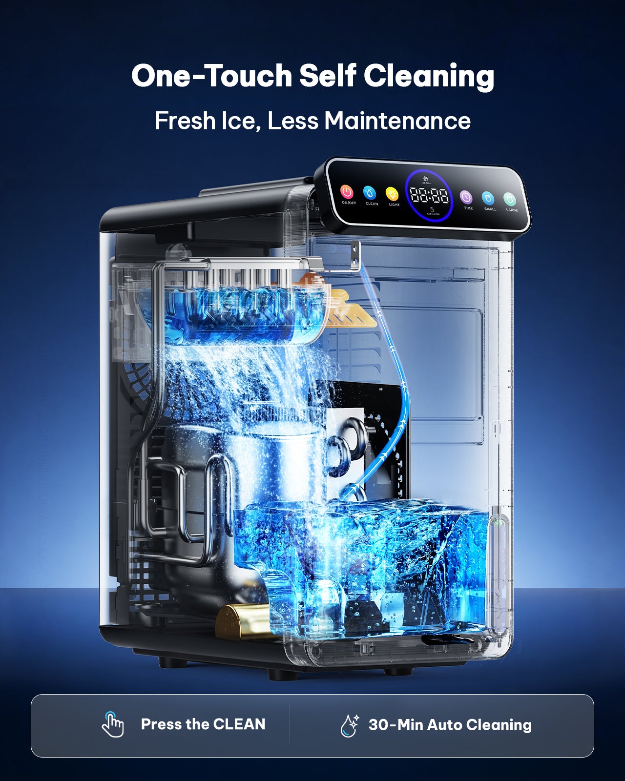 Silonn Countertop Ice Maker with Smart Touchscreen, Ambient Light & Timer