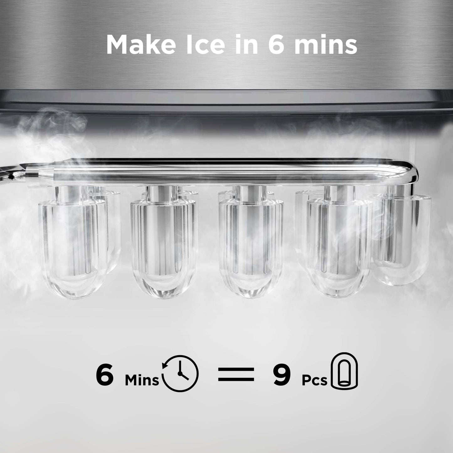 Countertop Bullet Ice Maker with Ice Basket Handle (26 Lbs)
