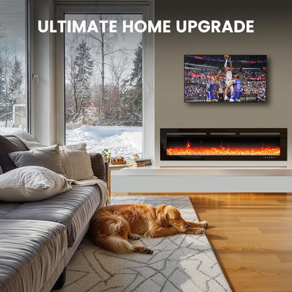 50-Inch Electric Fireplace Heater with App & Remote Control