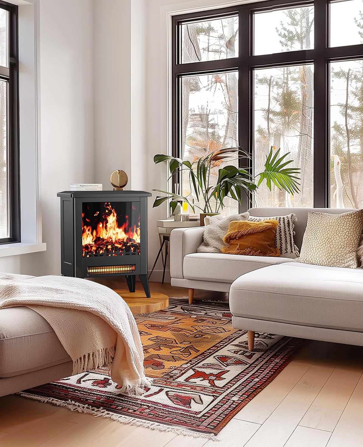 Silonn 18-Inch Electric Fireplace Heater with App &