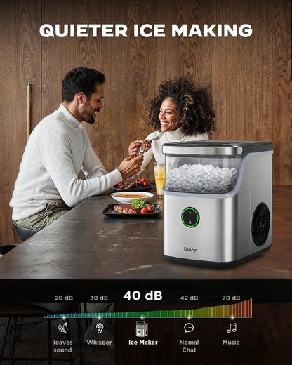 Silonn Nugget Ice Maker Countertop with Detachable Basket and Handle