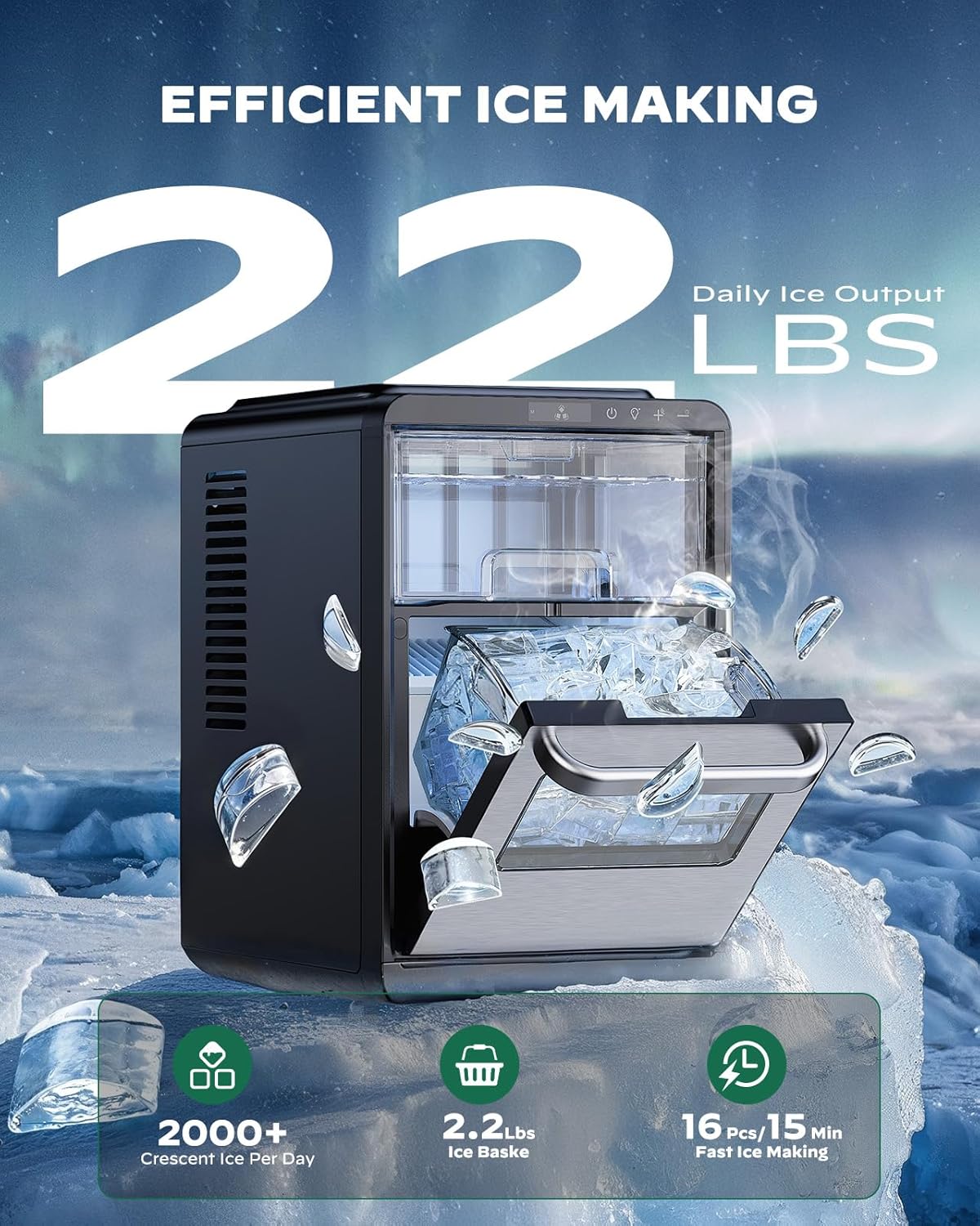 Silonn Crescent Ice Maker Countertop