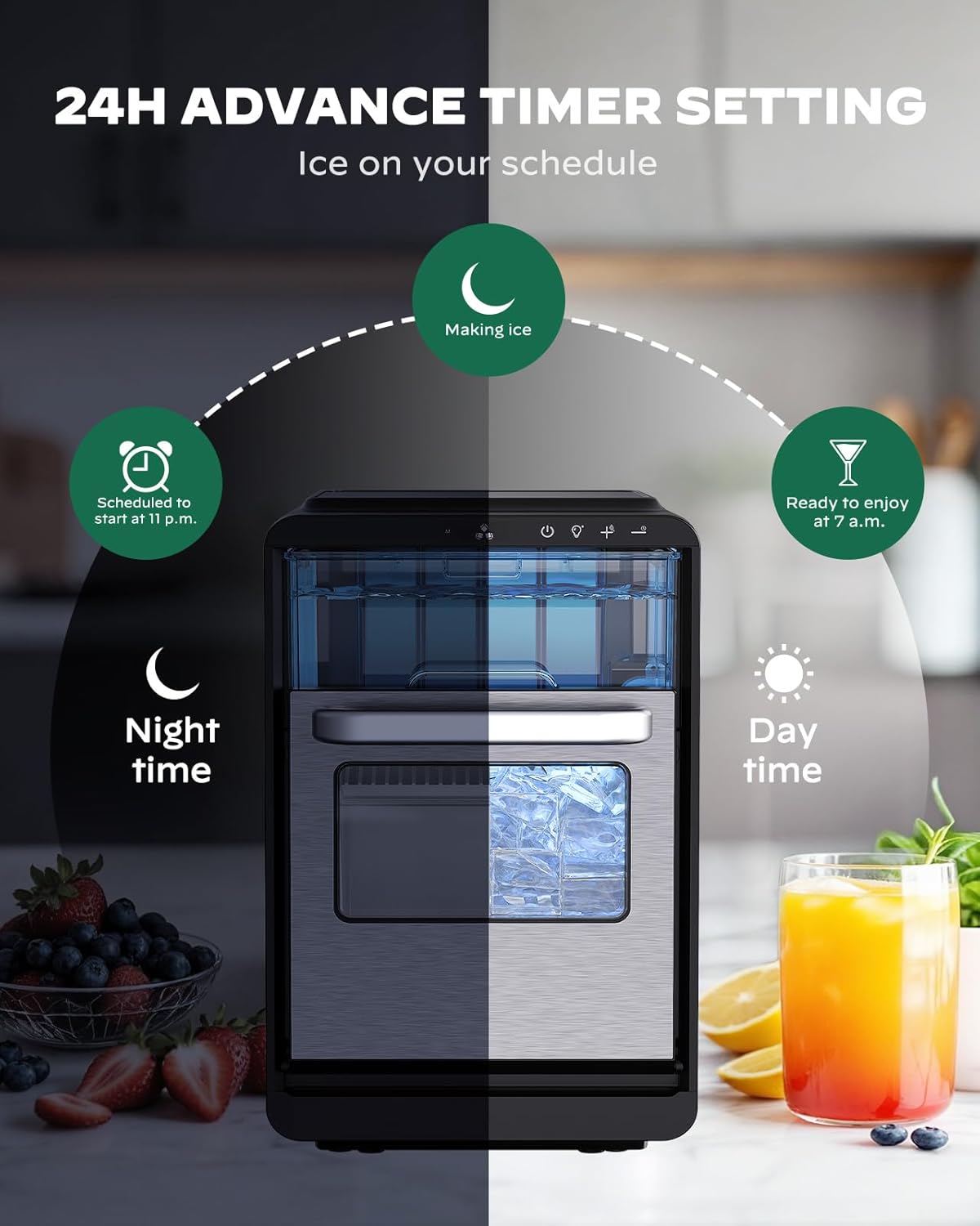 Silonn Crescent Ice Maker Countertop