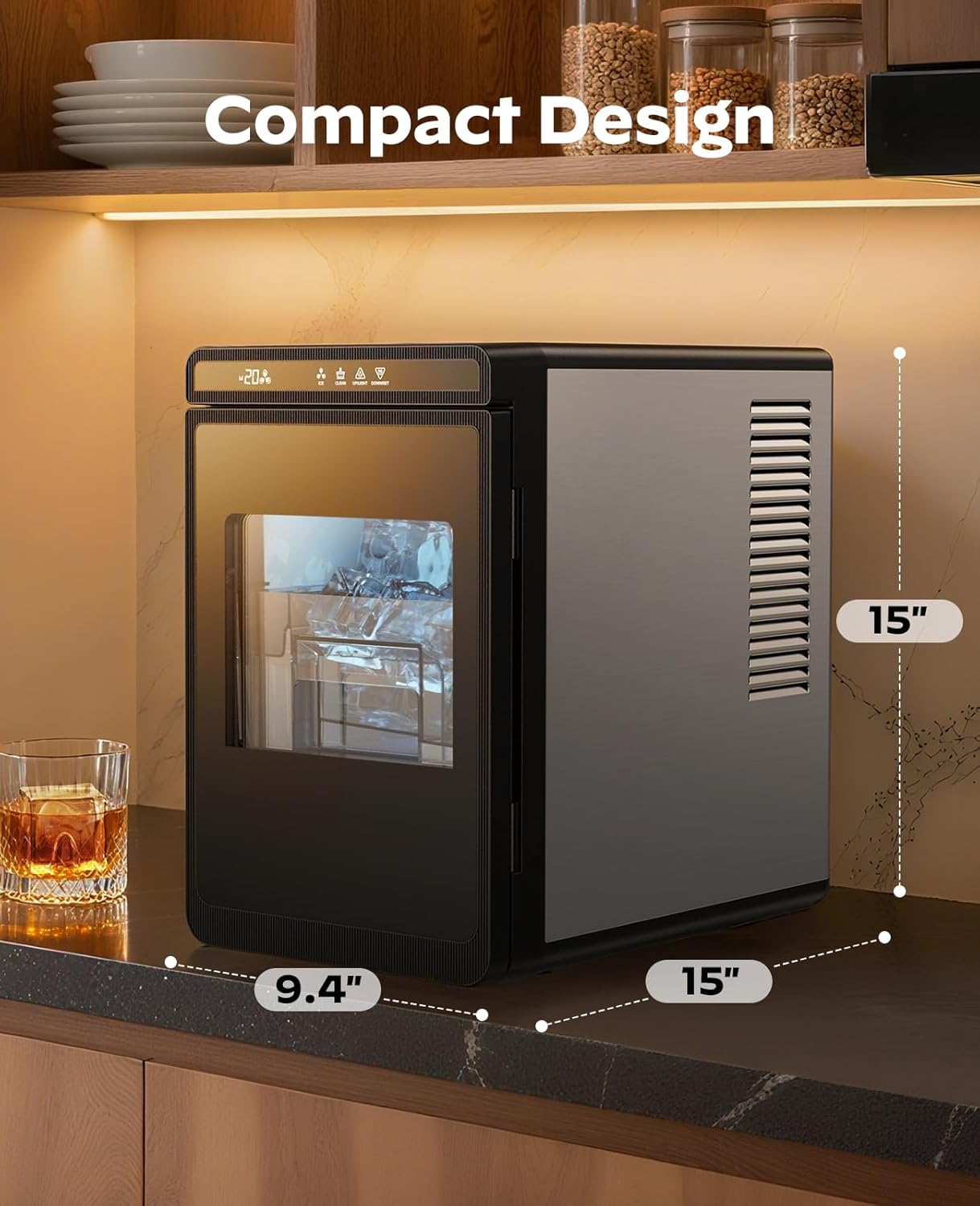 Silonn Clear Ice Cube Maker Countertop