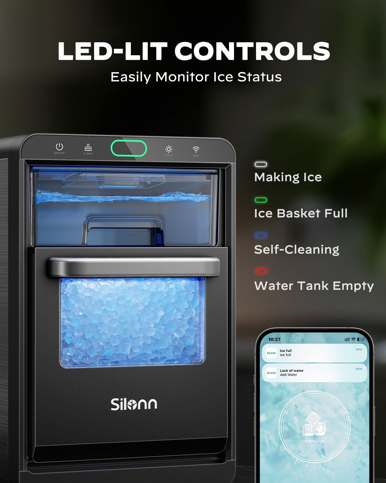 Smart Countertop Nugget Ice Maker (44 Lbs)