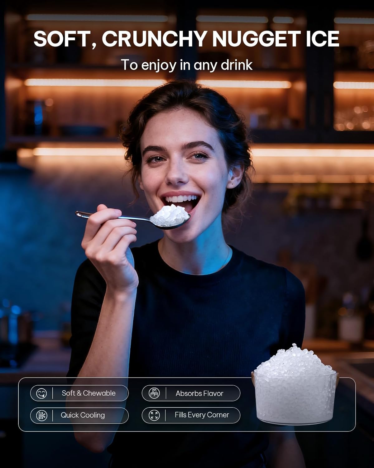 Silonn Nugget Ice Maker Countertop with APP & Voice Control