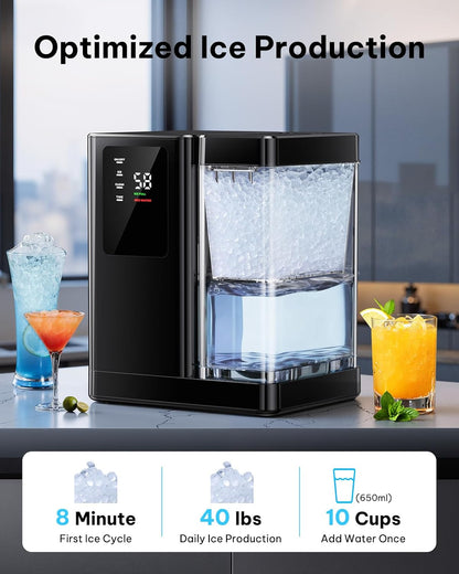 Silonn Nugget Ice Maker Countertop with 3L Detachable Water Tank
