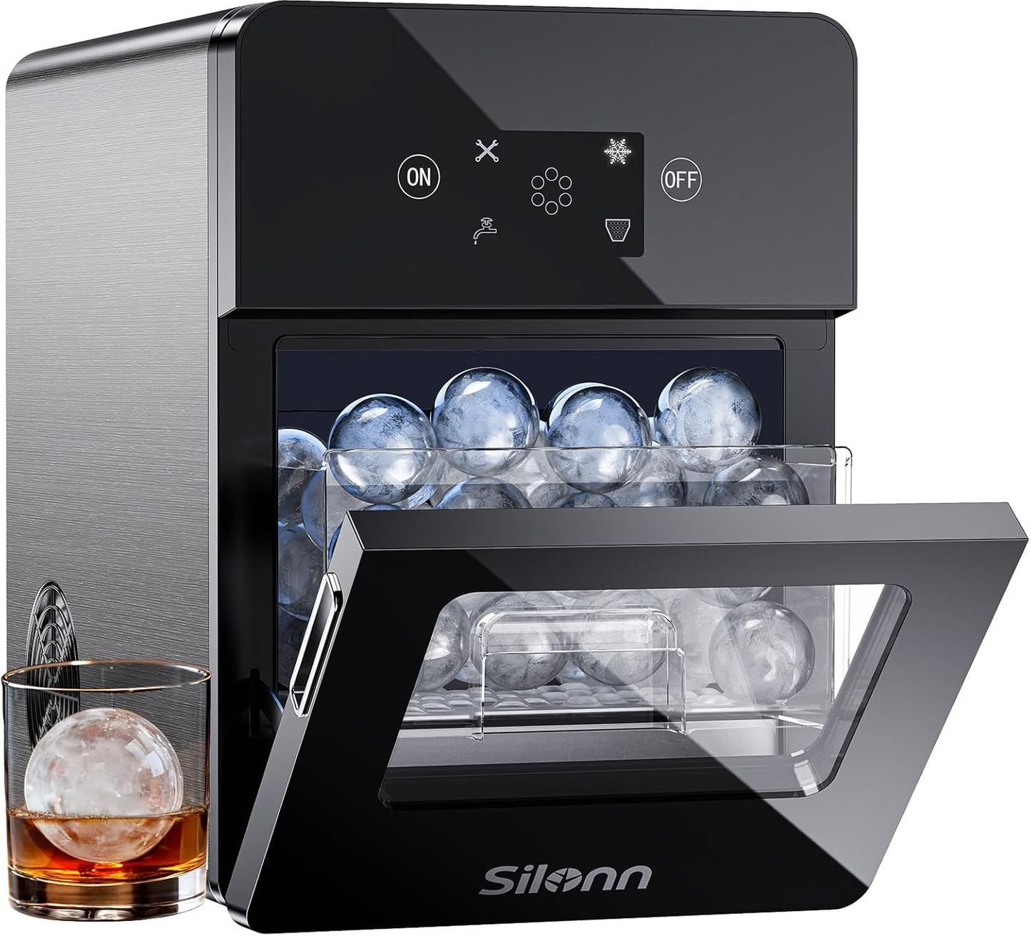 Silonn 2.4″ Sphere Ice Maker, 3 pcs in 40 Mins