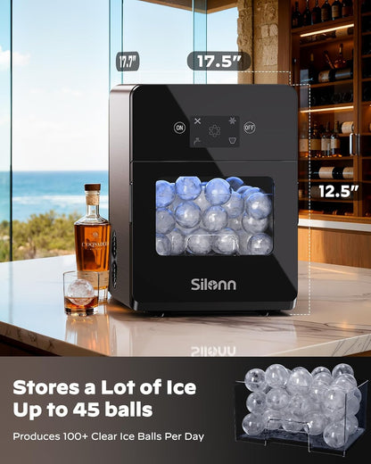 Silonn 2.4″ Sphere Ice Maker, 3 pcs in 40 Mins
