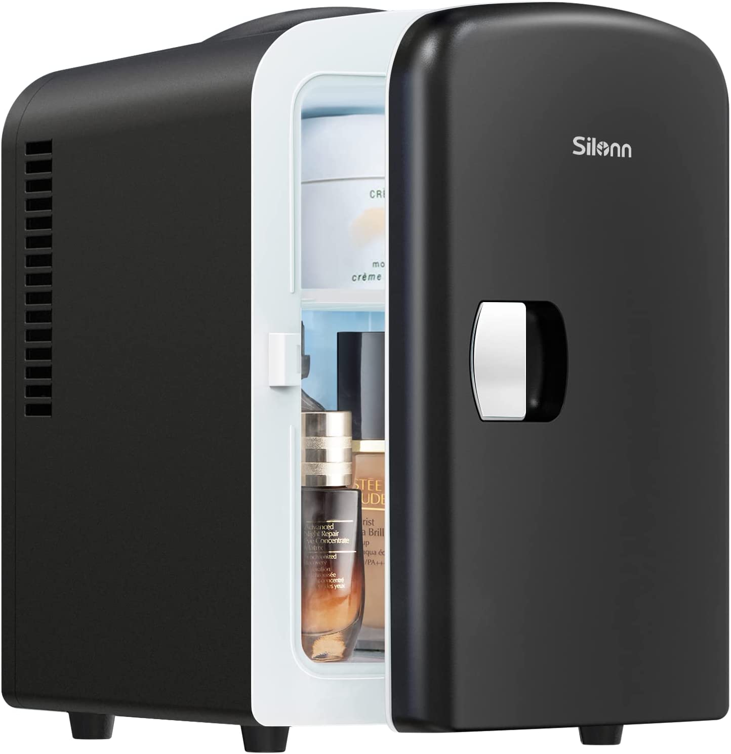  Silonn Mini Fridge, Portable Skin Care Fridge, 4 L/6 Can Cooler  and Warmer Small Refrigerator with Eco Friendly for Home, Office, Car and  College Dorm Room, Compact Refrigerator and Teal (SLRE01G1) 