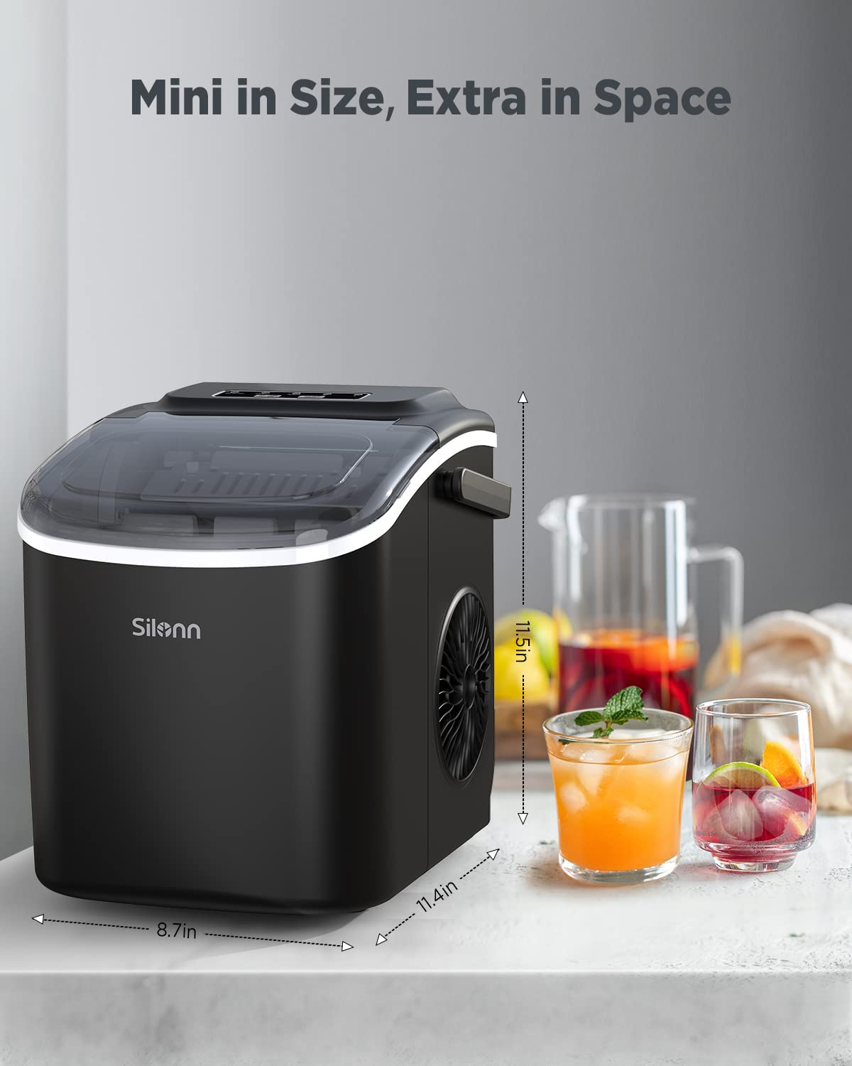 Countertop Bullet Ice Maker with Handle (26 Lbs)