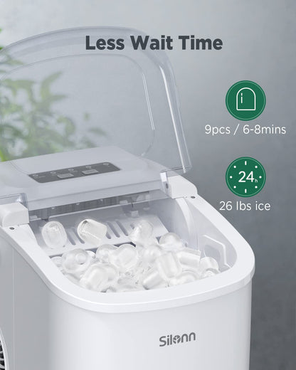 Countertop Bullet Ice Maker with Handle (26 Lbs)