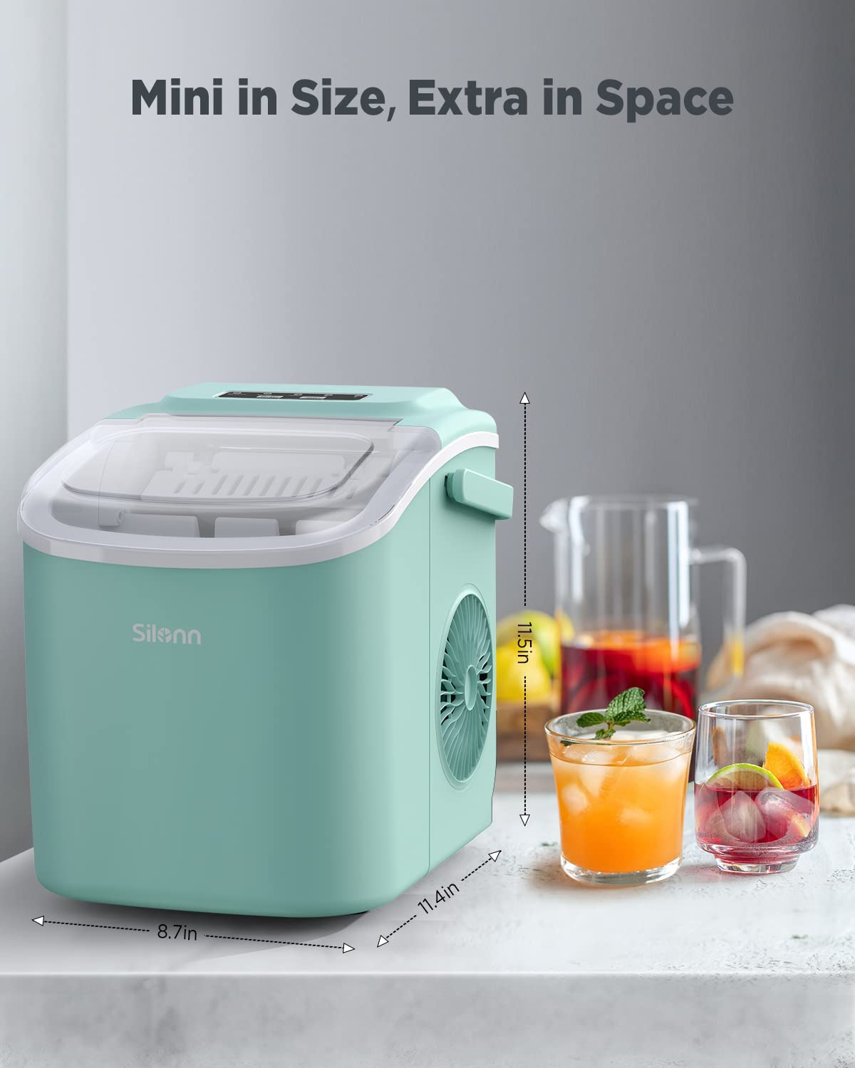 Countertop Bullet Ice Maker with Handle (26 Lbs)