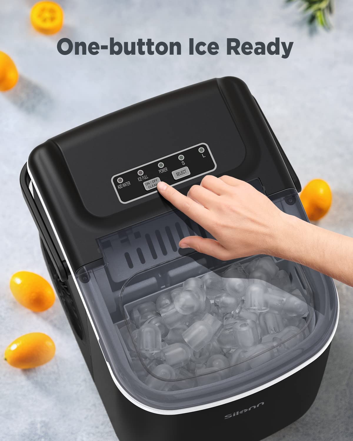 Countertop Bullet Ice Maker with Handle (26 Lbs)