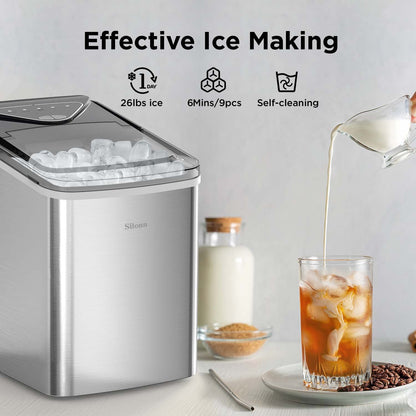Countertop Bullet Ice Maker (26 Lbs) - Stainless Steel