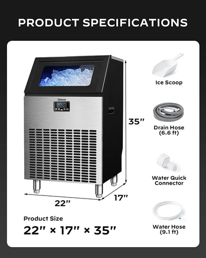 Commercial Cube Ice Maker with LCD Screen (270 Lbs)