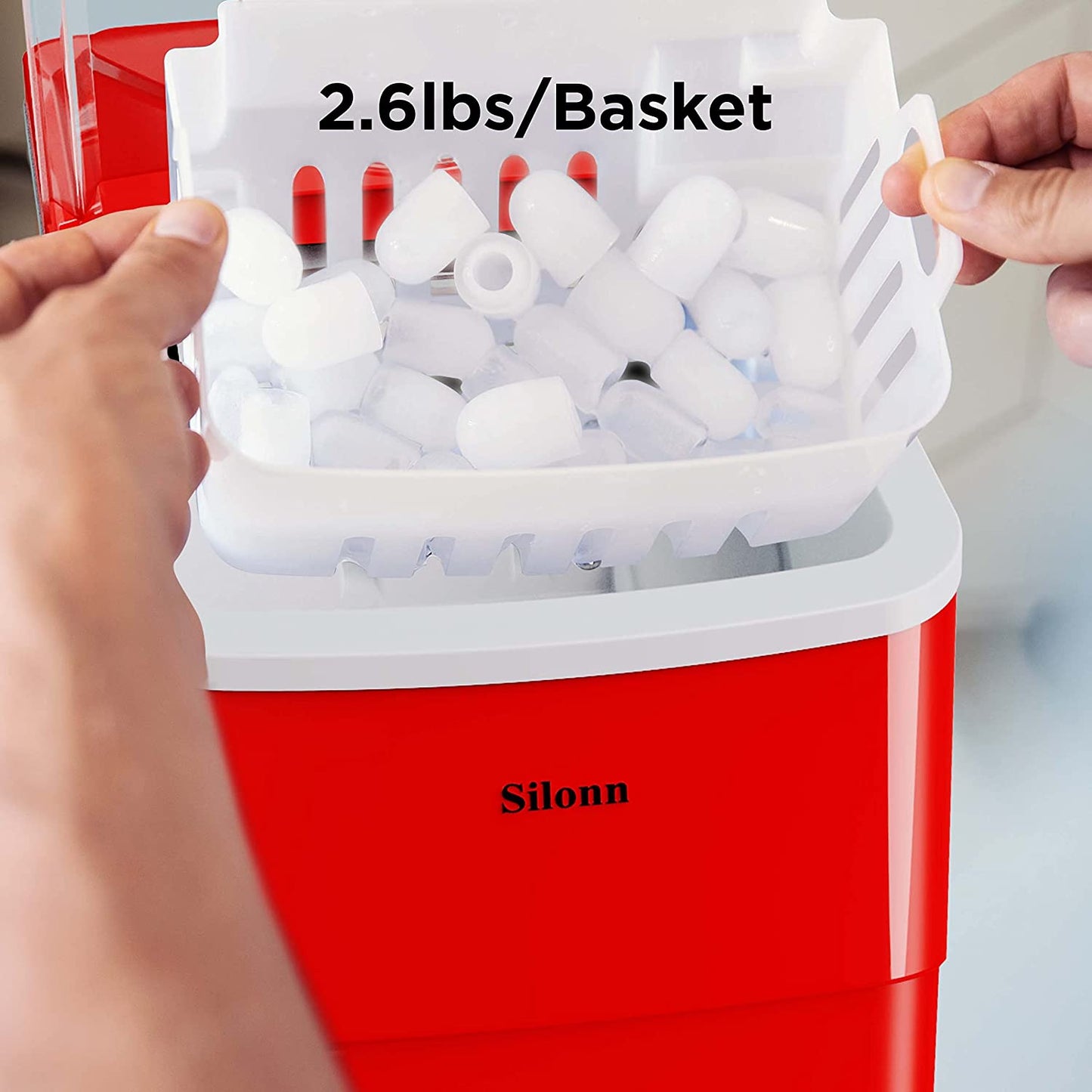 Countertop Bullet Ice Maker (26 lbs) - Red