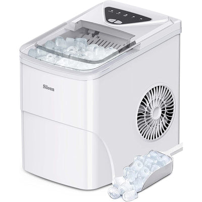 Silonn SLIM01R Countertop Ice Maker Machine 26lbs 24hrs Self Cleaning Red